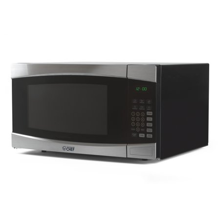 COMMERCIAL CHEF 1.6 Cu.Ft.Countertop Microwave Oven, 1000 Watts, Small Compact Size, 10 Power Levels, Stainless Steel CHM16100S6C